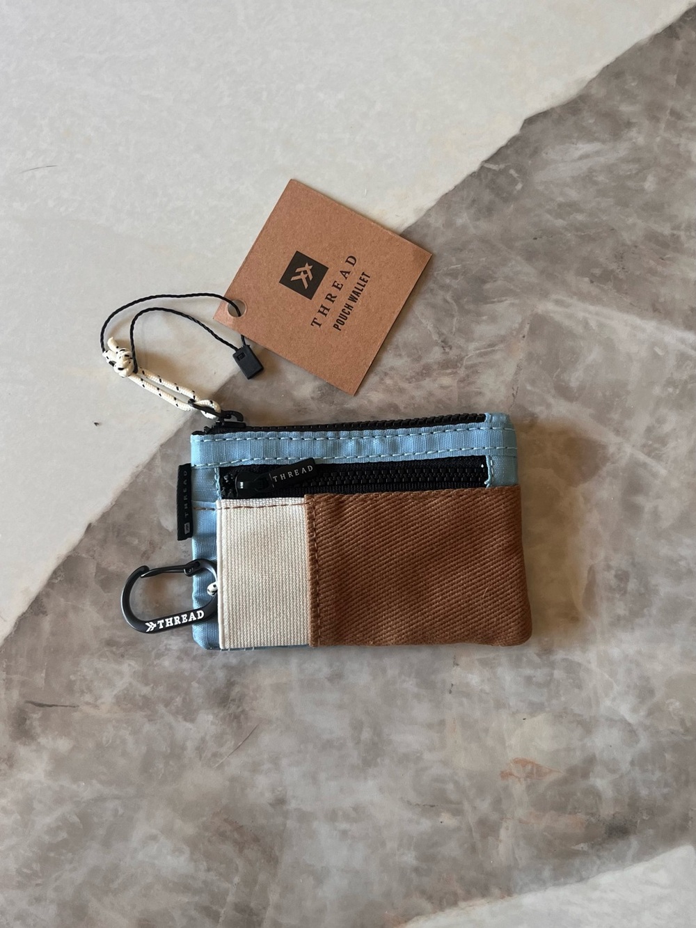 Thread Blue and Brown Pouch Wallet